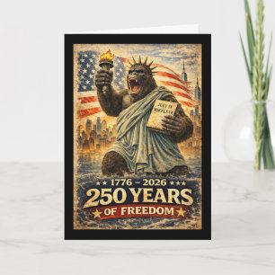 Carte 250 Ans De Liberté Kaiju Monstre Vintage 4 Juillet