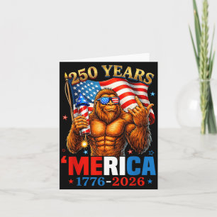 Carte 250 Ans de Merica Drapeau USA 250e Sasquatch