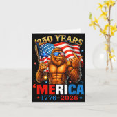 Carte 250 Ans de Merica Drapeau USA 250e Sasquatch (Fleur jaune)