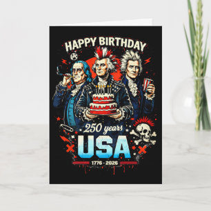 Carte 250 Ans Punk Rock Usa Pères Fondateurs 1776 4ème