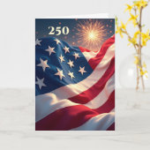 Carte 250th Anniversary of America Flag and Fireworks (Fleur jaune)