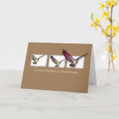 Carte 25 Anniversaire des employés Félicitations Bird (Fleur jaune)