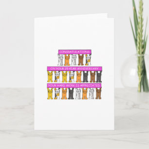 Carte 25 Anniversaire du travail Félicitations chats mig