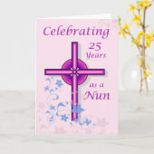 Carte 25 Anniversaire, Nun (Fleur jaune)