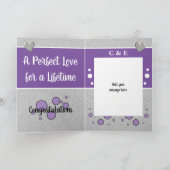 Carte 25 ans argent anniversaire heureux années violet (Intérieur)