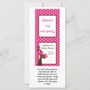 Carte 25 Lollipop Topper Pink Mod Maman Pois
