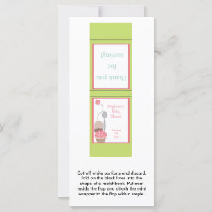 Carte 25 Mint Matchbooks Tea Party Pink Pastel Cupcake