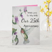 Carte 25e Anniversaire À Ma Femme Joli Colibri (Fleur jaune)
