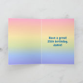 Carte 25e anniversaire : Arc-en-ciel coloré # 25, Nom pe (Intérieur)