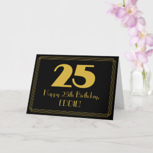 Carte 25e anniversaire : Art Déco Inspiré Look "25" & No