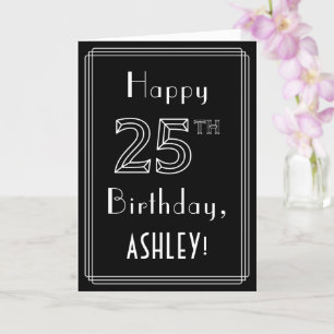 Carte 25e anniversaire : Art Déco Style # 25 & Nom perso