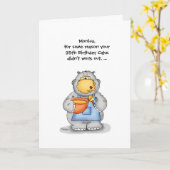 Carte 25e anniversaire avec cuisson Hippo - Personnalise (Fleur jaune)