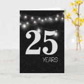 Carte 25e anniversaire avec lumières et étoiles (Fleur jaune)