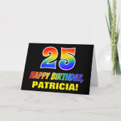 Carte 25e anniversaire : Bold, amusant, simple, arc-en-c (Devant)
