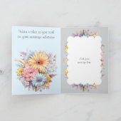 Carte 25e anniversaire d'argent fleurs gris bleu (Intérieur)