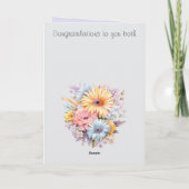 Carte 25e anniversaire d'argent fleurs gris violet (Dos)