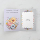 Carte 25e anniversaire d'argent fleurs gris violet (Intérieur)