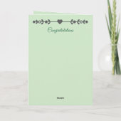 Carte 25e anniversaire d'argent photo vert gris (Dos)