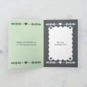 Carte 25e anniversaire d'argent photo vert gris (Intérieur)