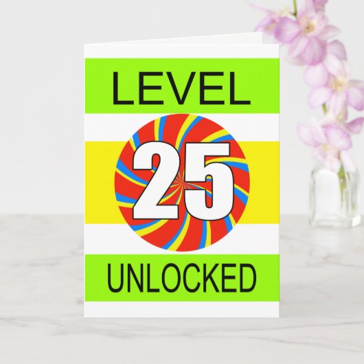 Carte 25e anniversaire de gamer informatique (Orchidée)