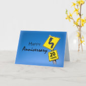 Carte 25e anniversaire de l'employé, panneau routier (Fleur jaune)