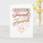 Carte 25e anniversaire de mariage après 25 ans ensemble (Fleur jaune)