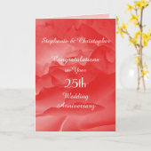 Carte 25e anniversaire de mariage Coral Rose (Fleur jaune)