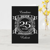 Carte 25e anniversaire de mariage crête d'argent (Fleur jaune)
