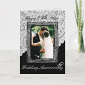 Carte 25e anniversaire de mariage élégant Argent (Devant)