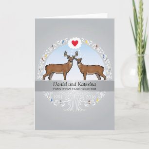 Carte 25e anniversaire de mariage personnalisé, Buck & D