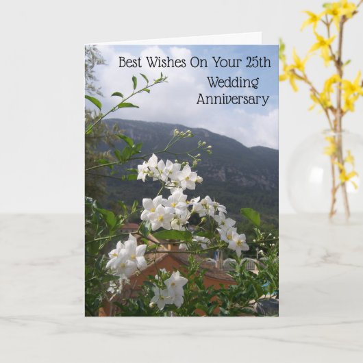 Carte 25e anniversaire du Mariage (Fleur jaune)