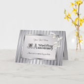 Carte 25e anniversaire du Mariage - Argent (Fleur jaune)