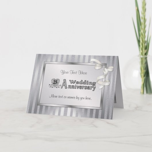 Carte 25e anniversaire du Mariage - Argent (Devant)