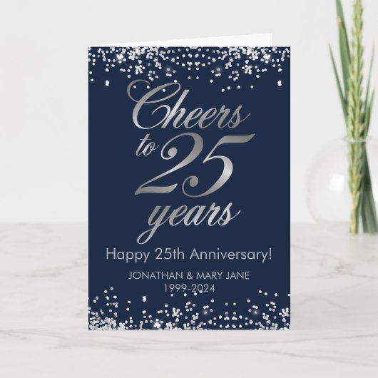 Carte 25e anniversaire du Mariage d'argent (Devant)