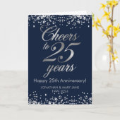 Carte 25e anniversaire du Mariage d'argent (Fleur jaune)