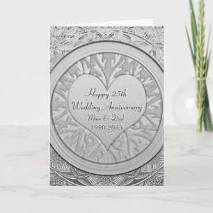 Carte 25e anniversaire du Mariage d'argent