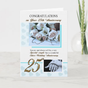 Carte 25e anniversaire du Mariage d'argent