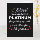 Carte 25e anniversaire du Mariage I - Couple drôle d'arg (Fleur jaune)