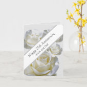 Carte 25e anniversaire éditable Rose d'argent (Fleur jaune)