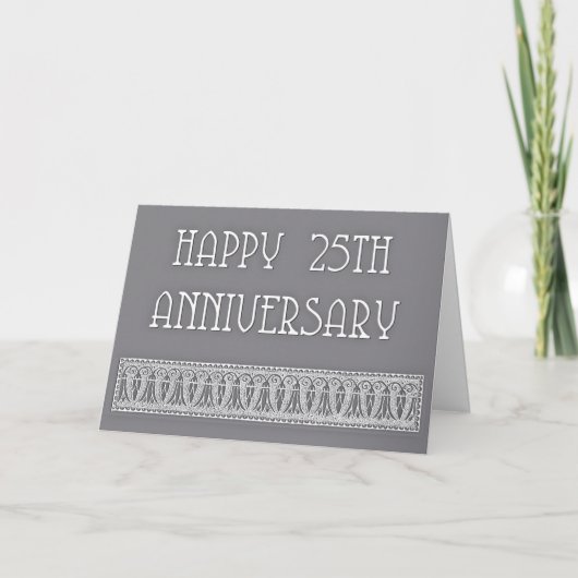 Carte 25e anniversaire élégant (Devant)