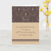 Carte 25e anniversaire en affaires, design élégant (Fleur jaune)