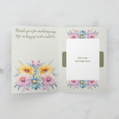 Carte 25e Anniversaire femme gerbera vert floral (Intérieur)