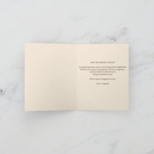 Carte 25e anniversaire hamsters Se conduire les uns les (Intérieur)