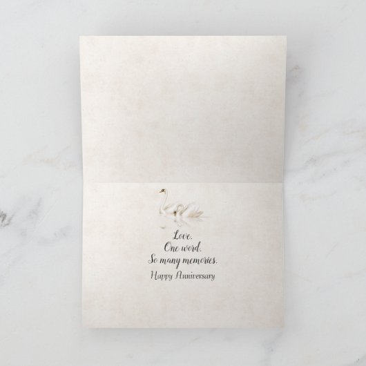 Carte 25e anniversaire Love Font avec Feuille (Intérieur)