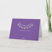 Carte 25e anniversaire mariage argent et violet maman et (Dos)