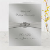 Carte 25e anniversaire Mariage d'argent classique 8,5x11 (Fleur jaune)