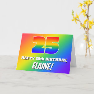 Carte 25e anniversaire : Motif Rainbow multicolore # 25