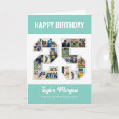 Carte 25e anniversaire Numéro 25 Collage photo (Devant)