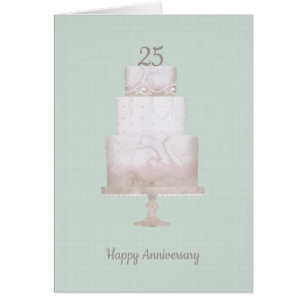 Carte 25e Anniversaire personnalisée Gâteau vert l