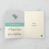 Carte 25e anniversaire Silver 25 ans crème turquoise (Intérieur)